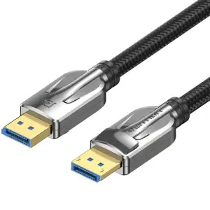 Кабель DisplayPort M - M 1.0м,V2.1, 16K 30 Гц, обплетення, чорний Vention (HGABF) UA