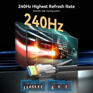 Кабель DisplayPort M - M 1.0м,V2.1, 16K 30 Гц, обплетення, чорний Vention (HGABF) UA