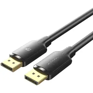 Кабель DisplayPort M - M 1.0 м, V1.2, 4K 60Hz, двонаправлений, чорний, Vention (HAKBF) UA