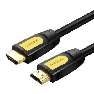 Кабель HDMI M - M, 5.0 м, V1.4 Round Cable 4K, HD101 UGREEN Чорний+Жовтий (10167) UA
