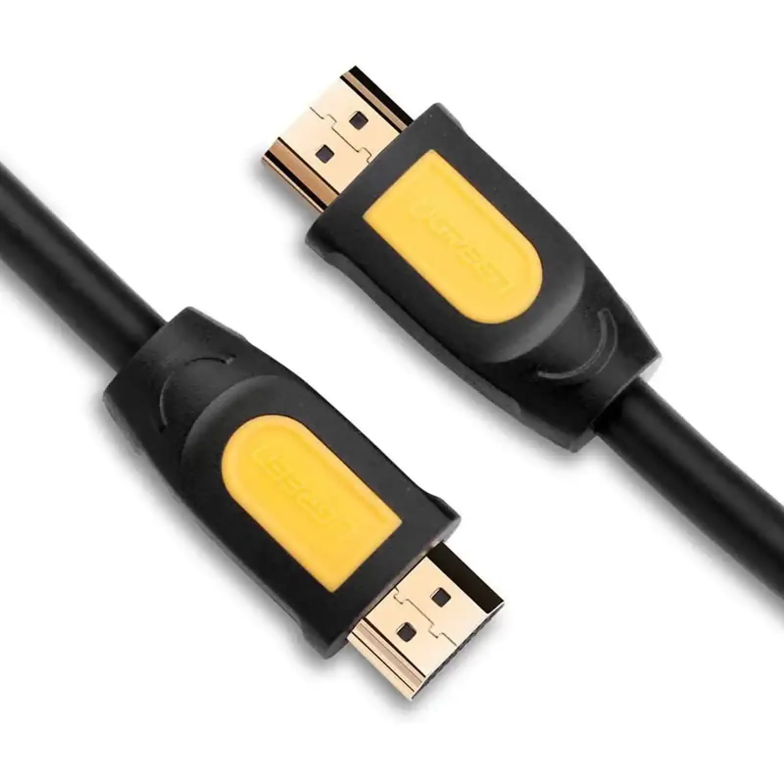 Кабель HDMI M - M, 5.0 м, V1.4 Round Cable 4K, HD101 UGREEN Чорний+Жовтий (10167) UA