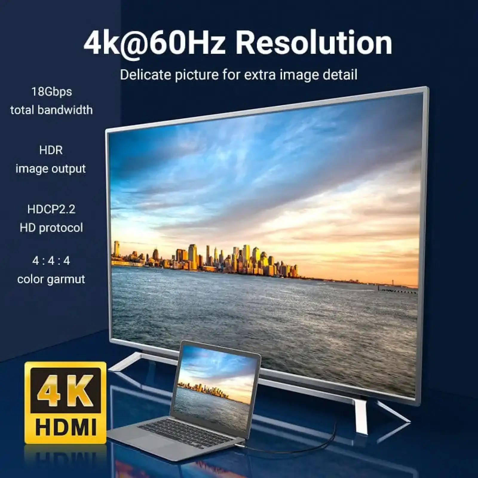 Кабель HDMI M - M, 20.0 м, V2.0, Optical 4K 60Гц 18Gbps Dolby 7.1 PVC Black Zinc Alloy Vention (ALABQ) UA