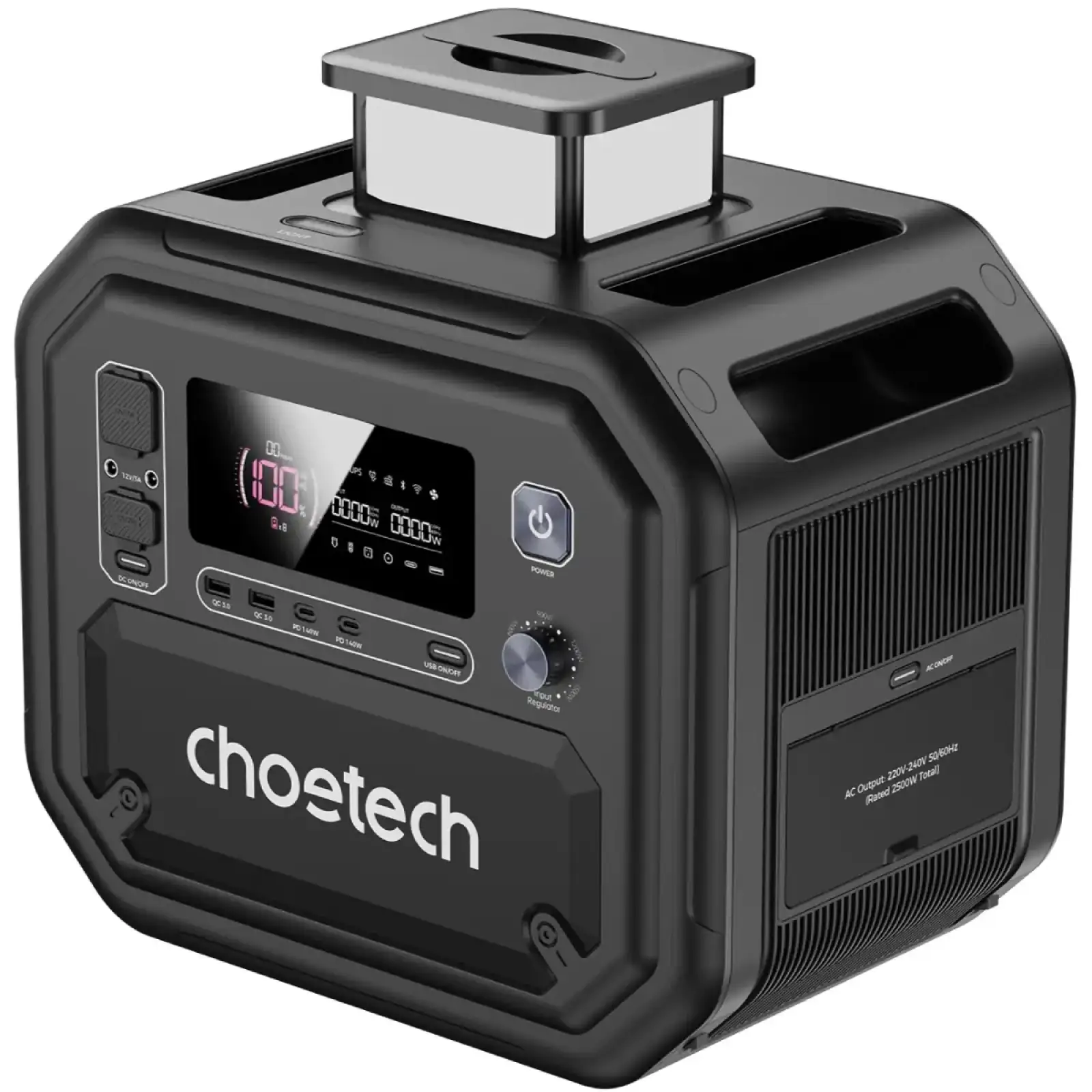 Зарядна станція Choetech BS064 2500Вт (2160Вт/г) AC,LiFePo4,MPPT, UPS, PD 140 Вт (BS064-EU-BK) UA