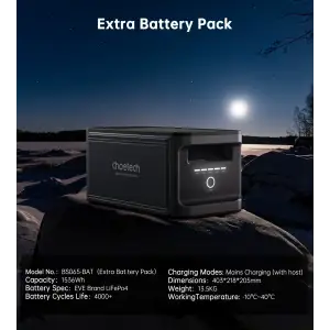 Батарея до зарядної станції Choetech BS065 1536Вт/г, LiFePo4 (BS065-BAT-BK) UA