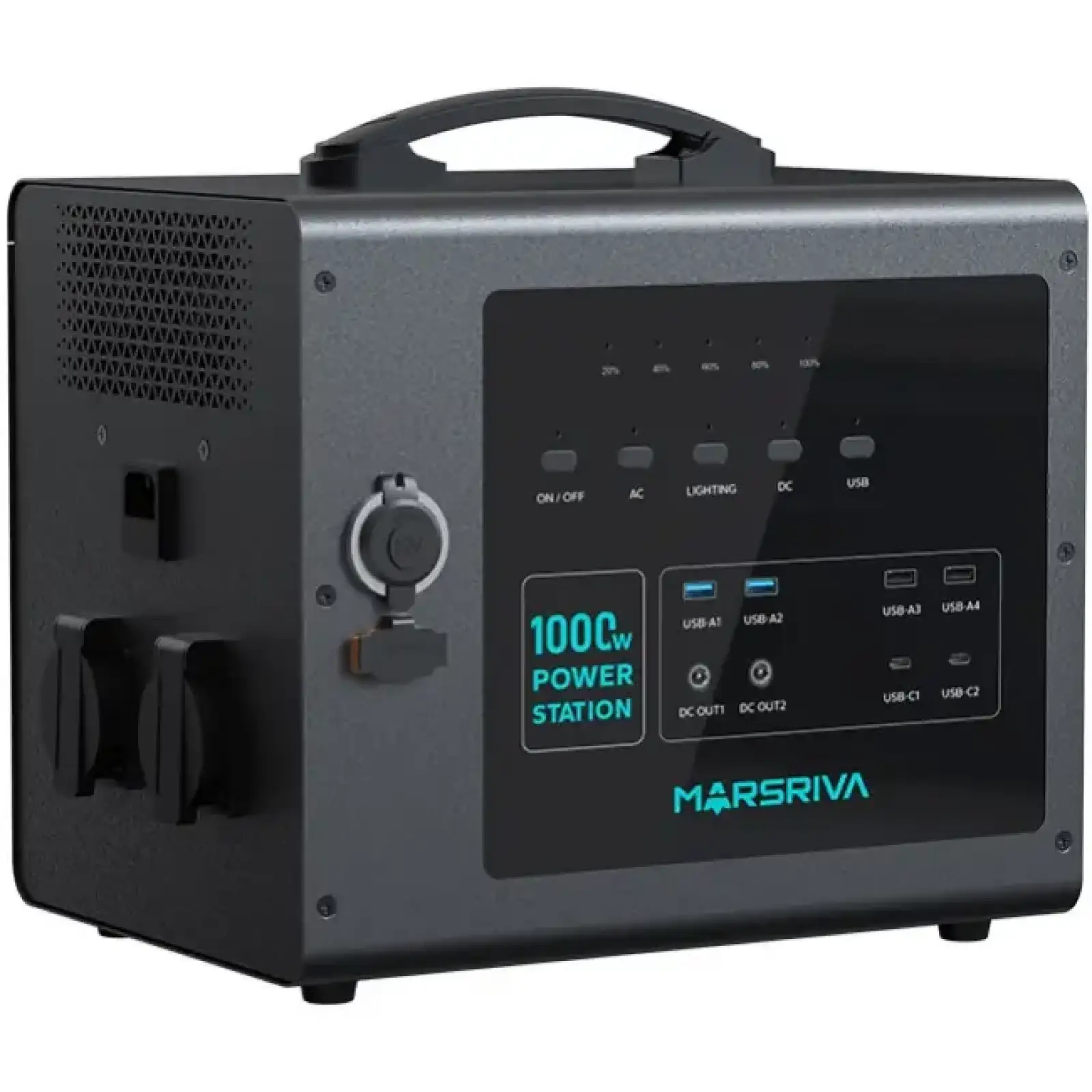 Зарядна станція Marsriva MP10 1000Вт (1176Вт/г) DC, UPS, MPPT, PD 40Вт, LiFePo4 (MP10V2_MARSRIVA) UA