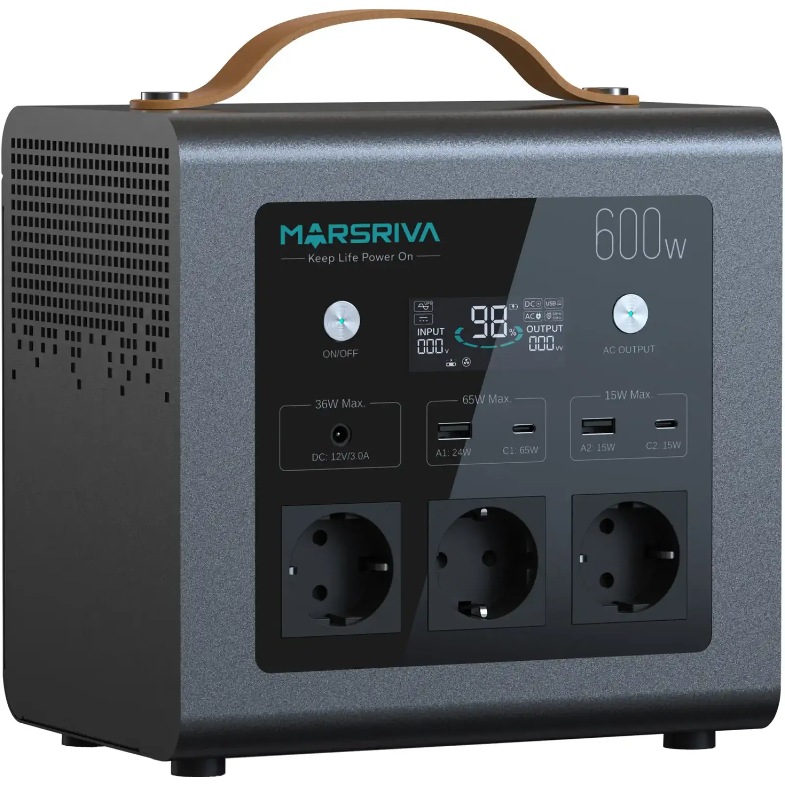 Зарядна станція Marsriva MP6 Plus 600Вт (512Вт/г) AC,MPPT, UPS, LiFePo4 (MP6Plus_MARSRIVA) UA