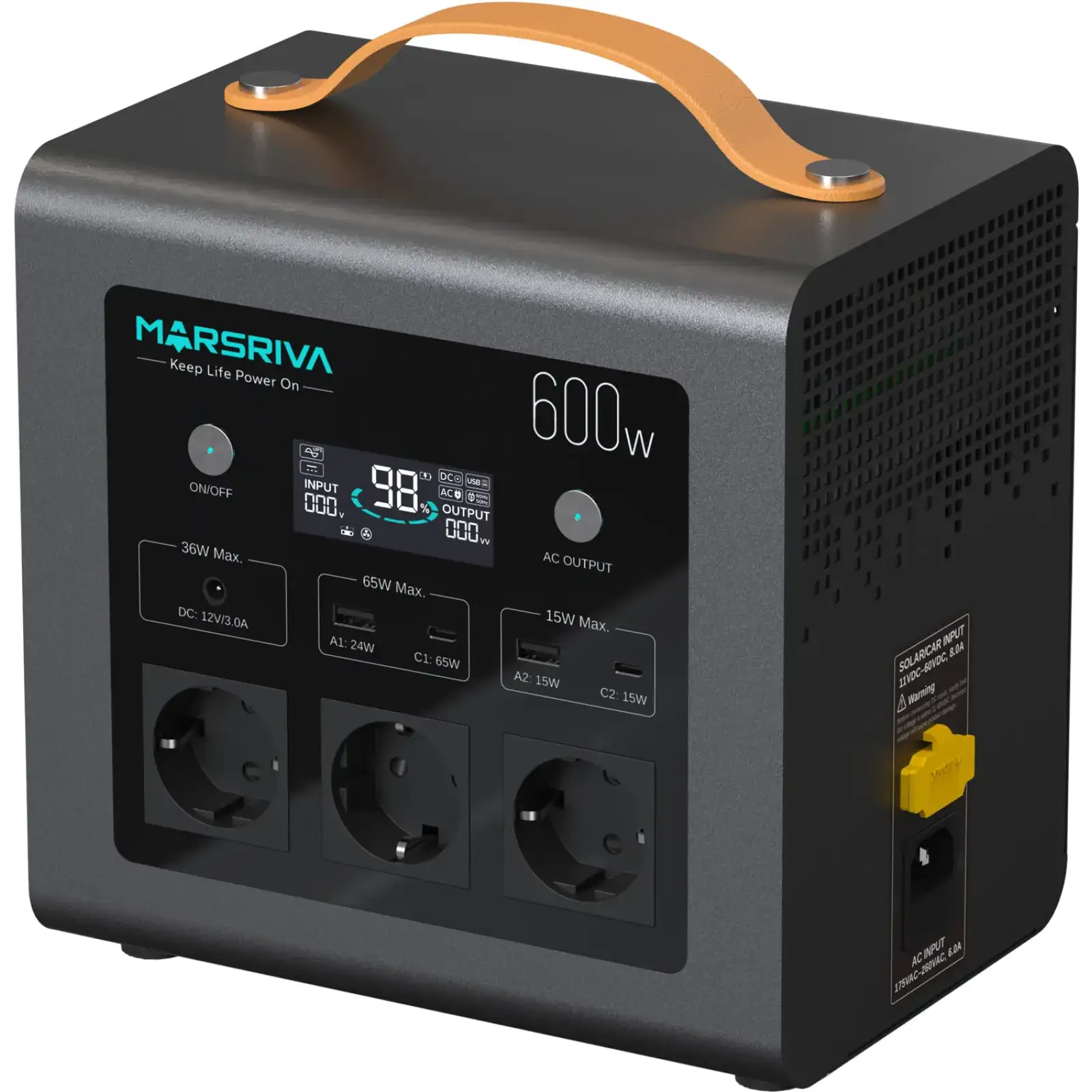 Зарядна станція Marsriva MP6 Plus 600Вт (512Вт/г) AC,MPPT, UPS, LiFePo4 (MP6Plus_MARSRIVA) UA