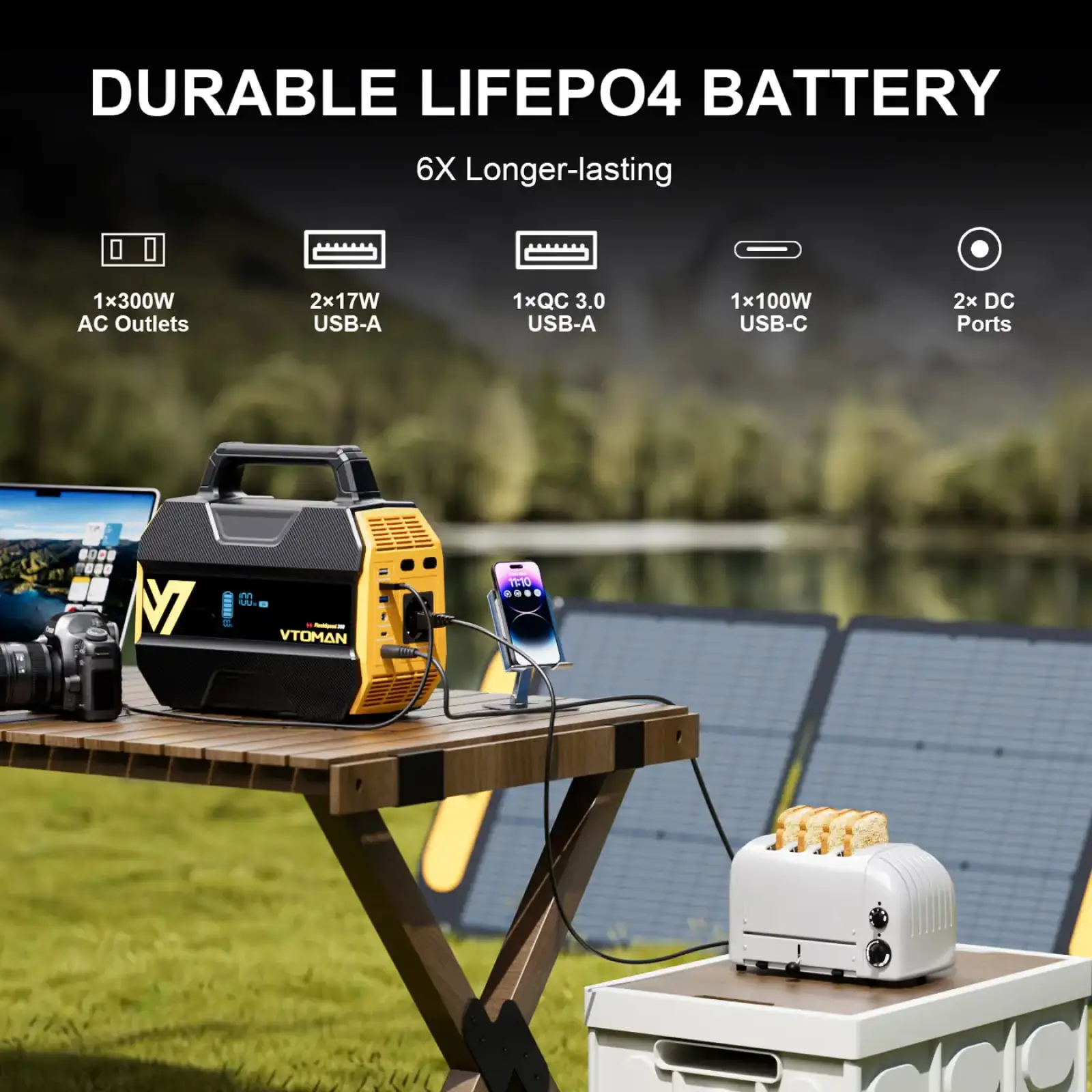 Зарядна станція Vtoman FlashSpeed 300 (230 Вт/г) 300W, DC/PD In, MPPT, LiFePo4 UA