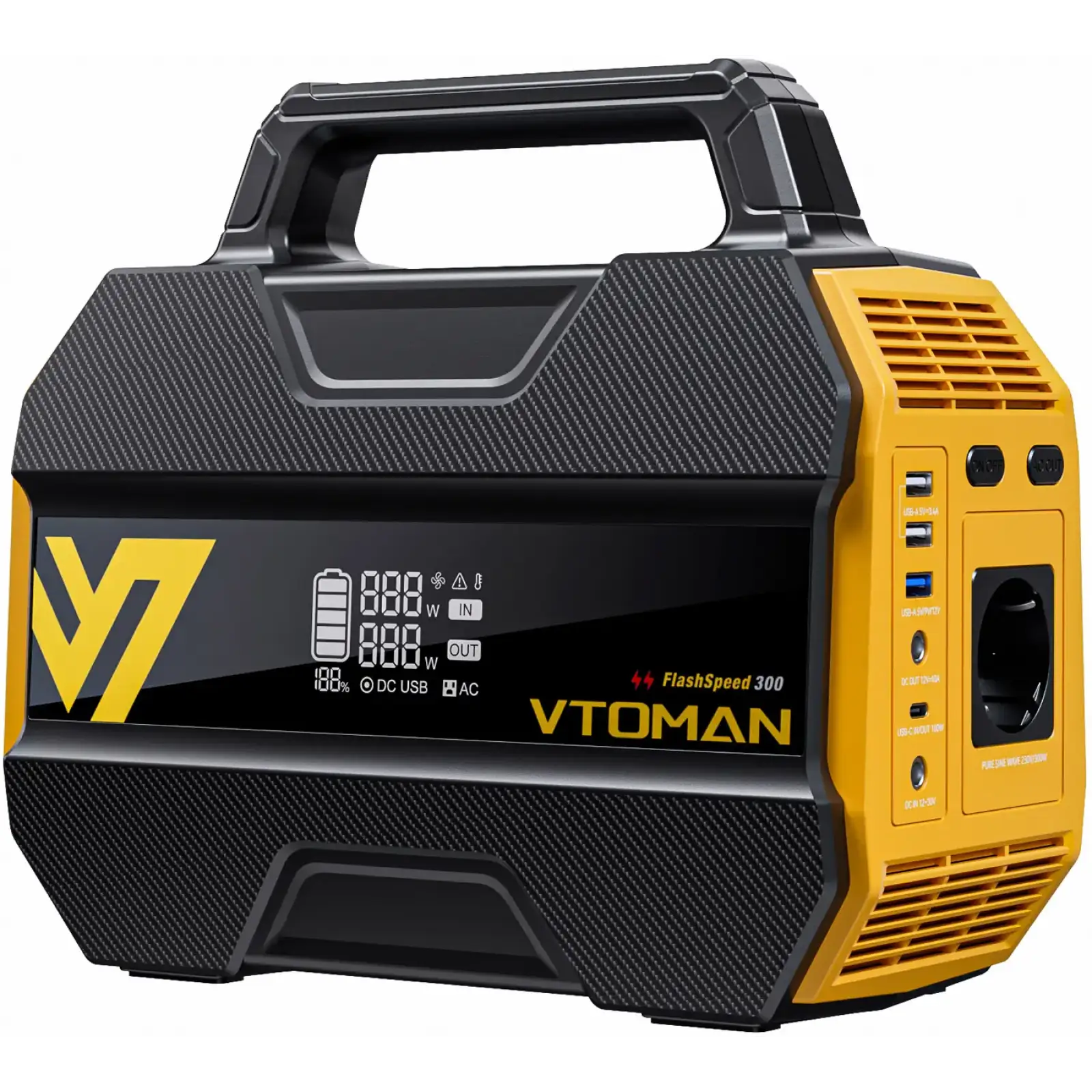 Зарядна станція Vtoman FlashSpeed 300 (230 Вт/г) 300W, DC/PD In, MPPT, LiFePo4 UA