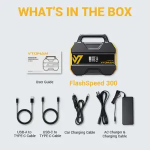Зарядна станція Vtoman FlashSpeed 300 (230 Вт/г) 300W, DC/PD In, MPPT, LiFePo4 UA
