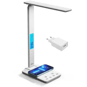 LED лампа настільна Media-Tech LEDITOU MT222, 4W 6500K, 15W QI з вбудованим WRL, біла UA