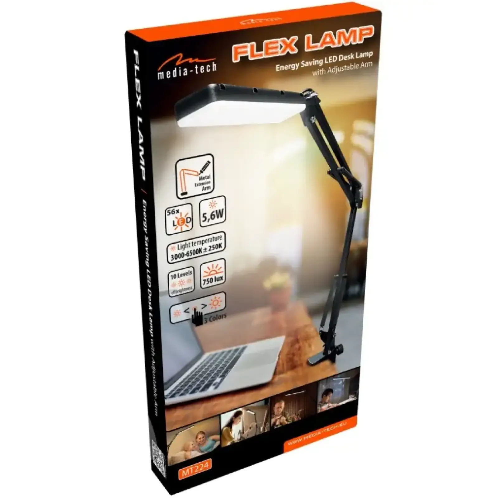 LED лампа настільна Media-Tech FLEX LAMP 5,6W 6500K 5V Black (MT224) UA