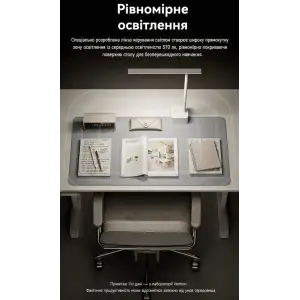 Лампа настільна LED Vention USB Rechargeable Foldable Desk Lamp, 5W 6000K,1800mAh,Aluminum,біла (PDBW0) UA