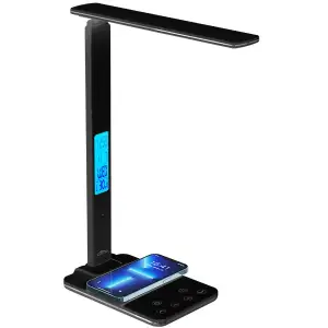 LED лампа настільна Media-Tech LEDITOU MT222K, 4W 6500K, 15W QI з вбудованим WRL, чорна UA