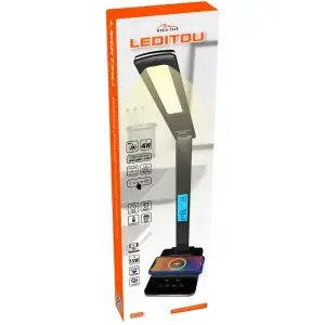 LED лампа настільна Media-Tech LEDITOU MT222K, 4W 6500K, 15W QI з вбудованим WRL, чорна UA