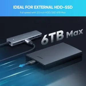 Хаб USB 3.1 Type-C -> 4xUSB 3.0 Grey CM219 Ugreen (70336) UA