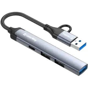 Хаб USB СolorWay USB-A/USB-C 4-в-1 USB2.0х2/USB3.0/USB-C2.0 (CW-HUB06) UA