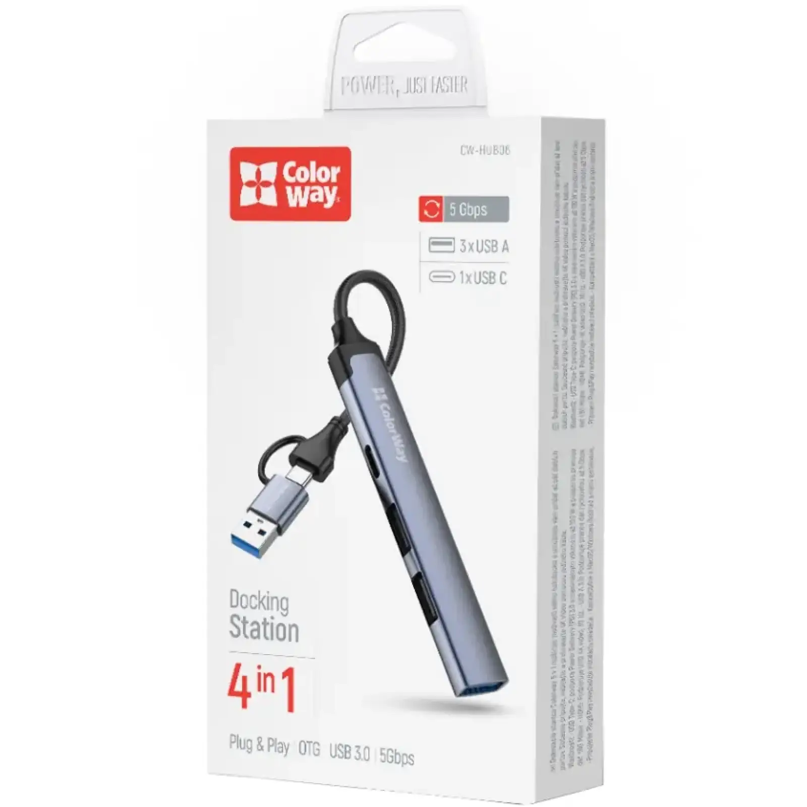 Хаб USB СolorWay USB-A/USB-C 4-в-1 USB2.0х2/USB3.0/USB-C2.0 (CW-HUB06) UA