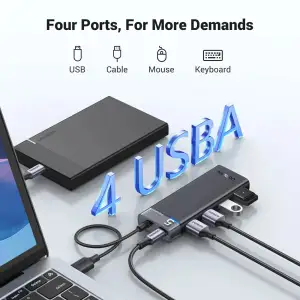 Хаб USB 3.0 -> 4хUSB-A 3.2 Gen1 10Gbps Black CM219 Ugreen (15548) UA