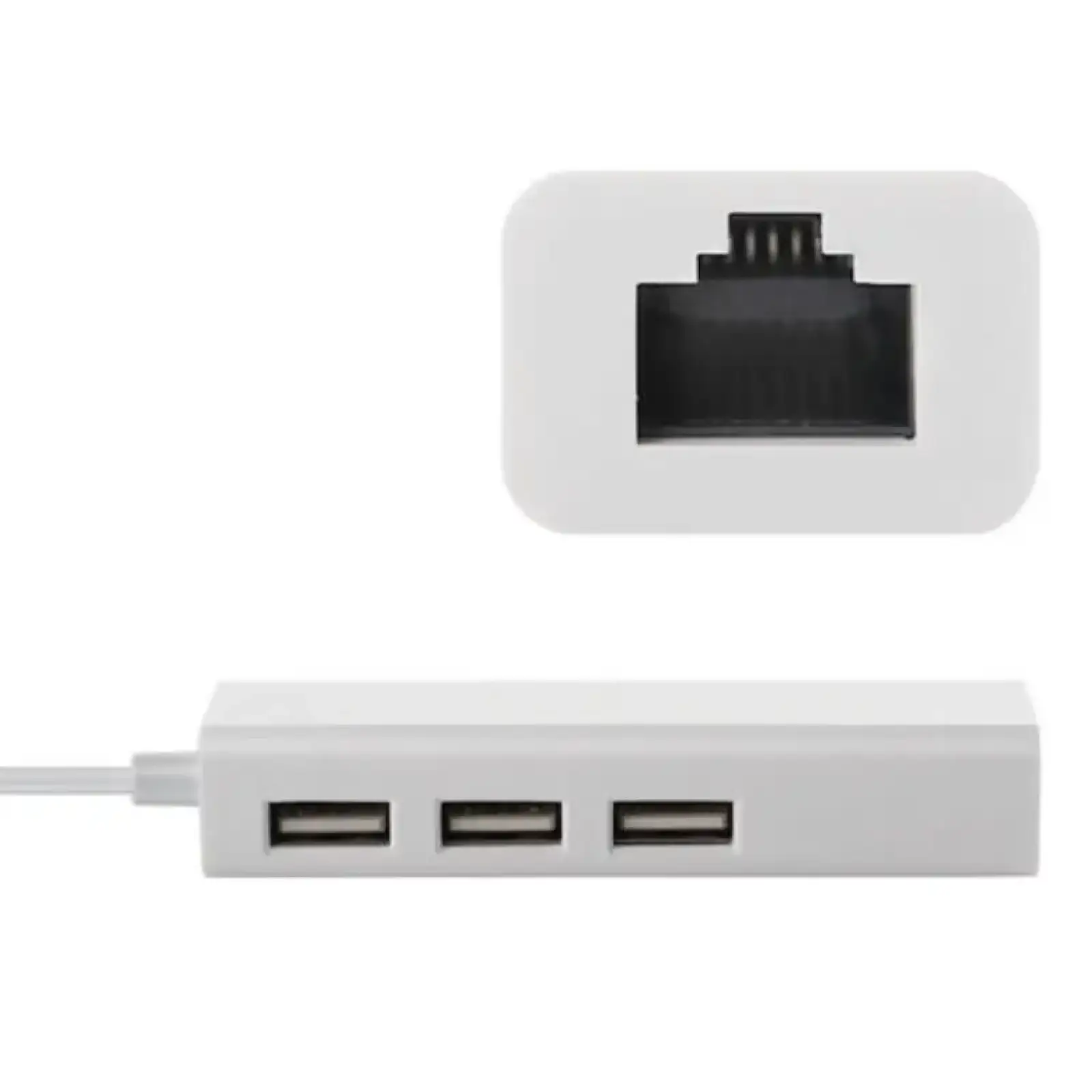 Хаб USB 2.0 Type-C -> 3xUSB 2.0 + RJ45 Fast Ethernet White (S0742) UA