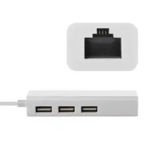 Хаб USB 2.0 Type-C -> 3xUSB 2.0 + RJ45 Fast Ethernet White (S0742) UA