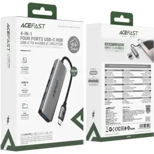 Хаб USB 3.0 -> 4xUSB-A 3.0, 1м, Black J15 Acefast (6974316285908) UA