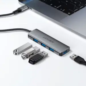 Хаб USB 3.0 -> 4xUSB-A 3.0, 1м, Black J15 Acefast (6974316285908) UA