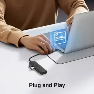 Хаб USB 3.0 -> 4хUSB 3.0 Hub 0,15 м кабель Space Gray CM219 Ugreen (25851) UA