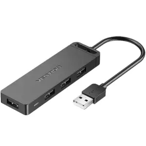 Хаб USB 2.0 -> 4xUSB 2.0, 0.15м, Black Vention (CHMBB) UA