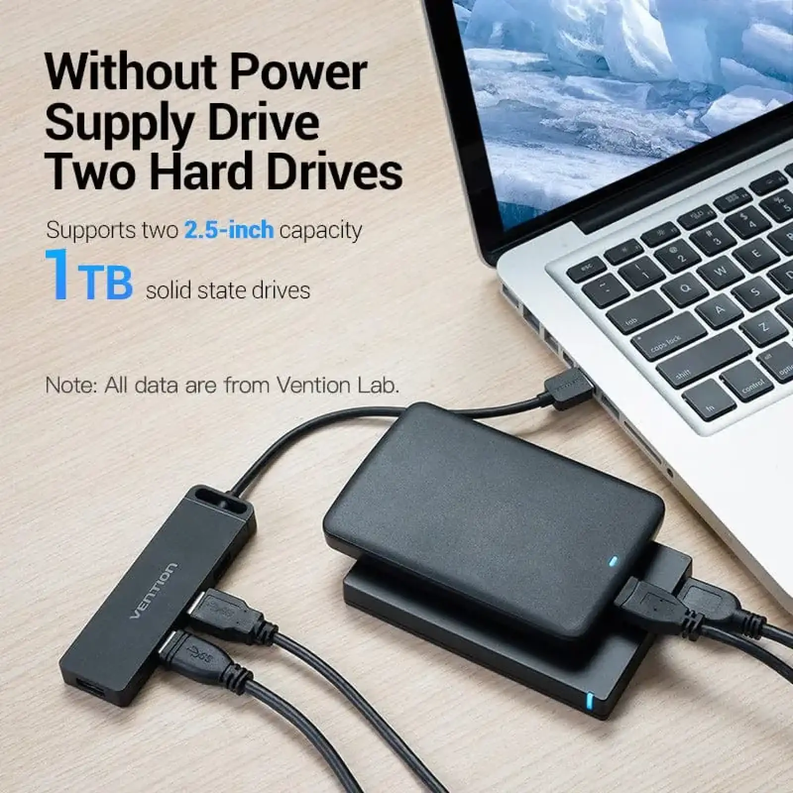 Хаб USB 2.0 -> 4xUSB 2.0, 0.15м, Black Vention (CHMBB) UA