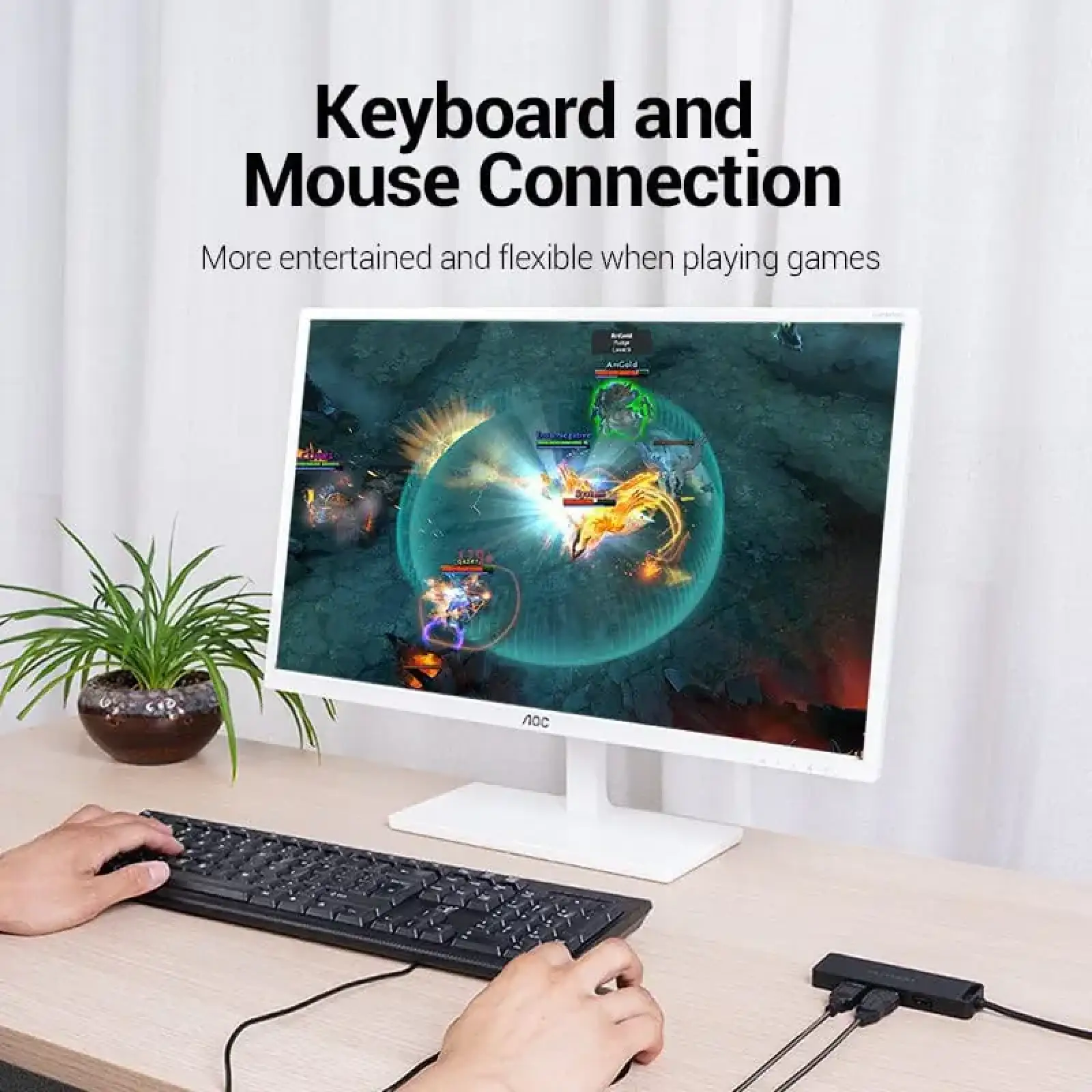 Хаб USB 2.0 -> 4xUSB 2.0, 0.15м, Black Vention (CHMBB) UA