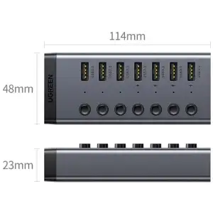 Хаб USB 3.0 -> USB to 7xUSB 3.0 з додатковим живленням Type-C 12V 2A CM481 Ugreen (90307) UA