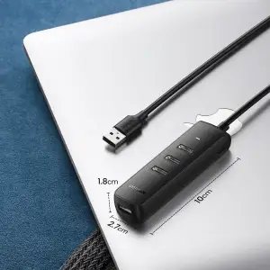 Хаб USB 3.2 Type A -> 4xUSB 3.2 Активний, 1м Чорний CM416 UGREEN (80657) UA