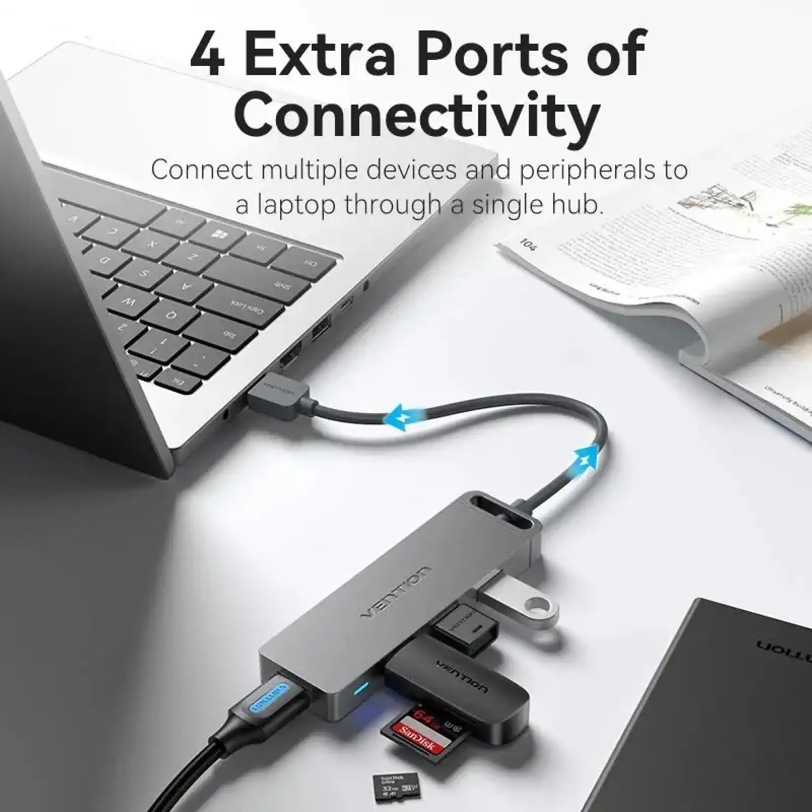 Хаб USB 3.0 -> 4xUSB-A 3.0, 5Gbps, Black Vention (CHLBB-SCB) UA