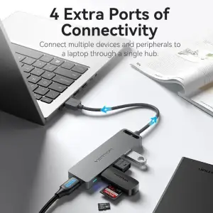 Хаб USB 3.0 -> 4xUSB-A 3.0, 5Gbps, Black Vention (CHLBB-SCB) UA