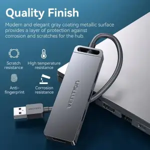 Хаб USB 3.0 -> 4xUSB-A 3.0, 5Gbps, Black Vention (CHLBB-SCB) UA