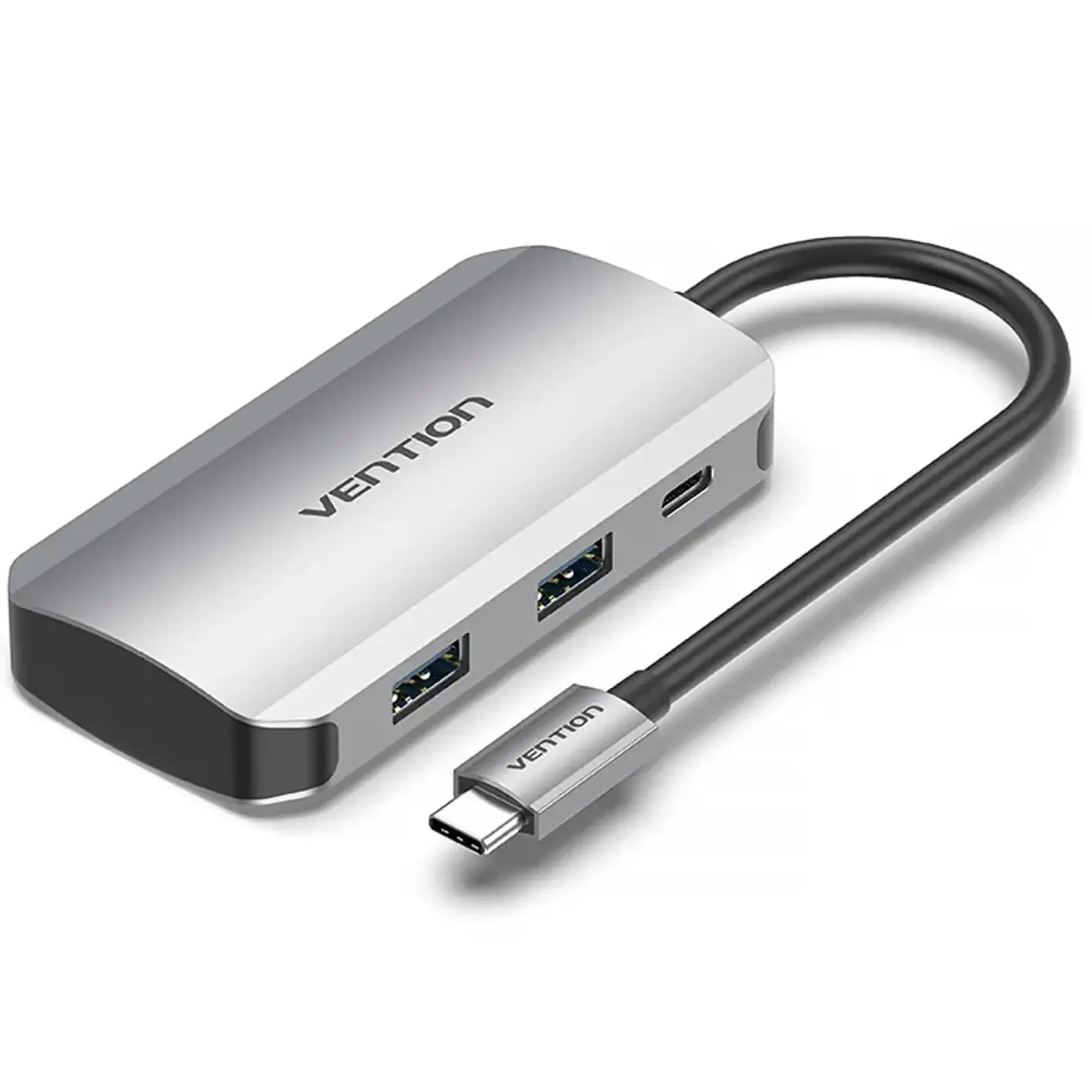 Хаб USB 3.1 Type-C -> 4хUSB 3.0/ Type-C PD 100W 5-in-1 Vention (TNBHB) UA