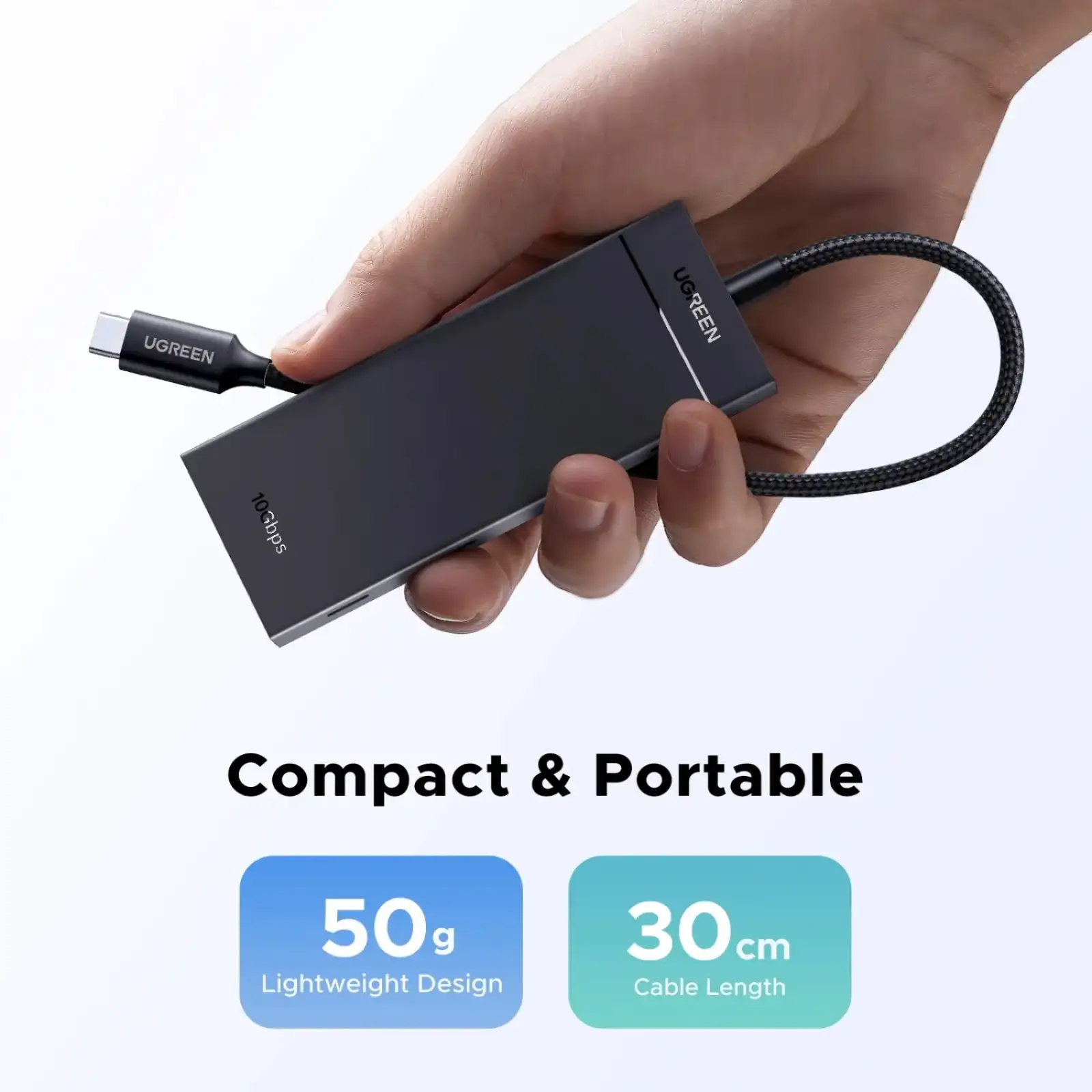 Хаб USB 3.2 Type-C -> 4хUSB-C 3.2 Gen2 10Gbps PD 100W Black CM806 Ugreen (55334) UA