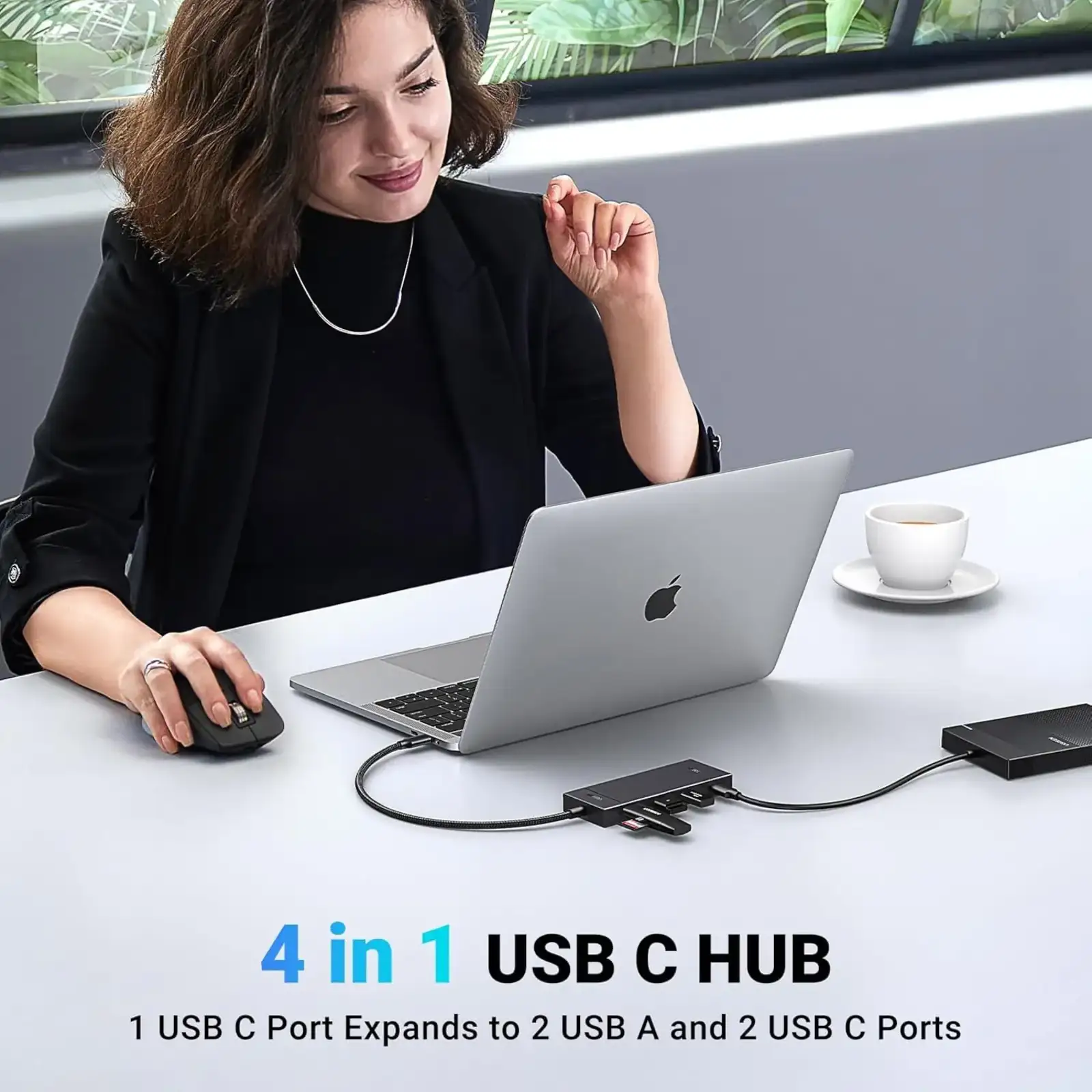 Хаб USB3.1 Type-C --> 2xUSB/2xUSB-C 3.2 Gen2/10Gbps 4-in-1 CM806 Ugreen (35583) UA