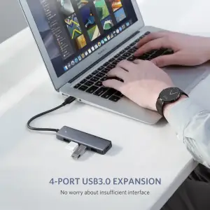 Хаб USB 3.0 -> 4xUSB 3.0 active, з живленням Type-C, 15см CM219 Ugreen (50985) UA