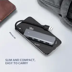 Хаб USB 3.0 -> 4xUSB 3.0 active, з живленням Type-C, 15см CM219 Ugreen (50985) UA