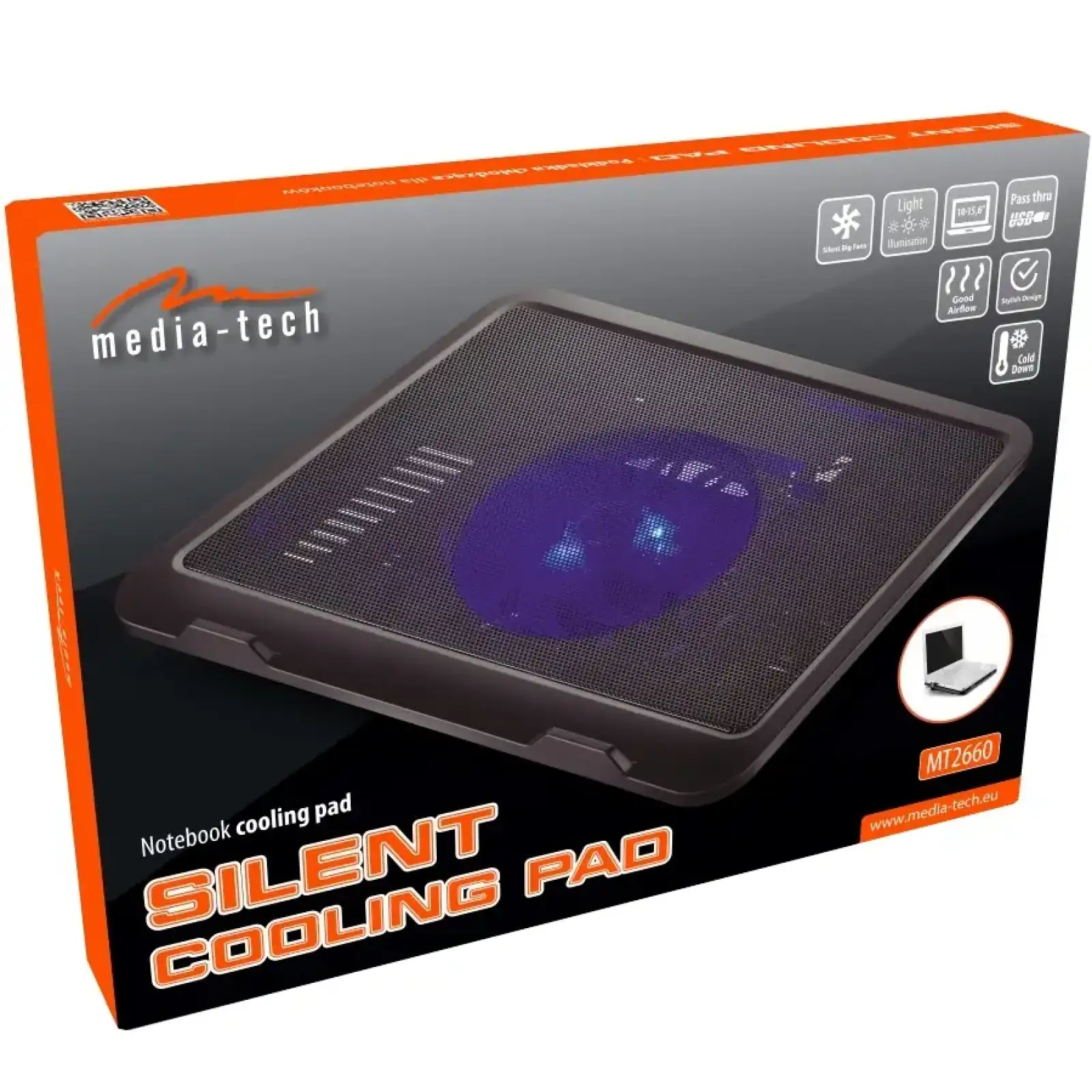 Підставка для ноутбука Media-Tech SILENT COOLING PAD max. 15,6