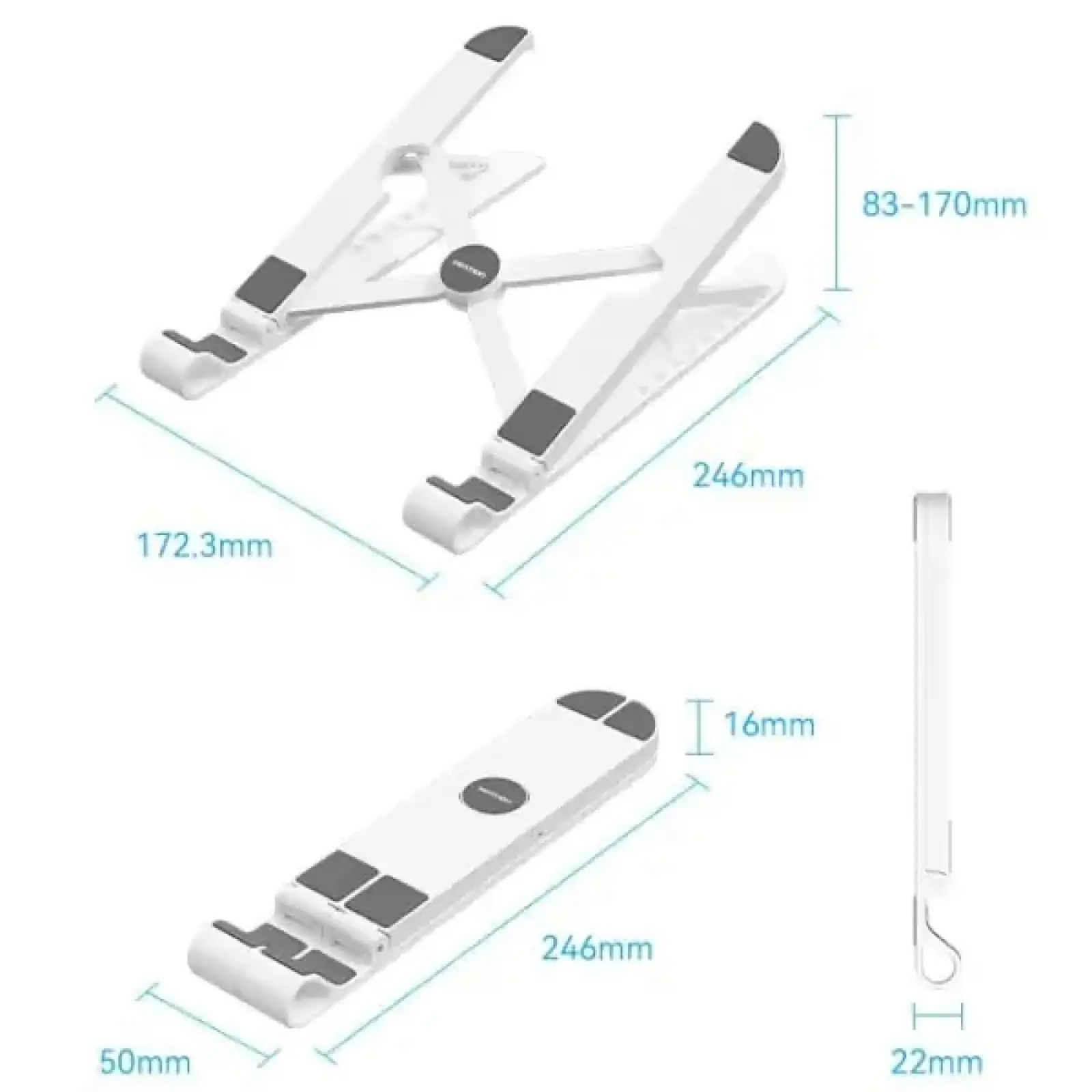 Підставка для ноутбука Laptop X-type Stand White ABS 83-170мм Vention (KDNW0) UA