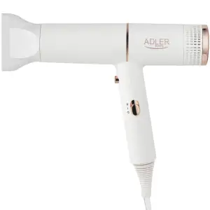 Фен Adler AD 2278 white 1400Вт/ 2 швидкості/ хол.обдув/ темп.режимів-2/іонізація/ насадки - 1 шт. (AD2278W) UA