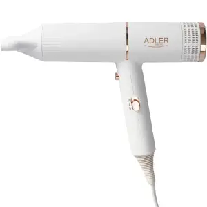 Фен Adler AD 2278 white 1400Вт/ 2 швидкості/ хол.обдув/ темп.режимів-2/іонізація/ насадки - 1 шт. (AD2278W) UA