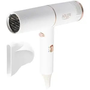 Фен Adler AD 2278 white 1400Вт/ 2 швидкості/ хол.обдув/ темп.режимів-2/іонізація/ насадки - 1 шт. (AD2278W) UA
