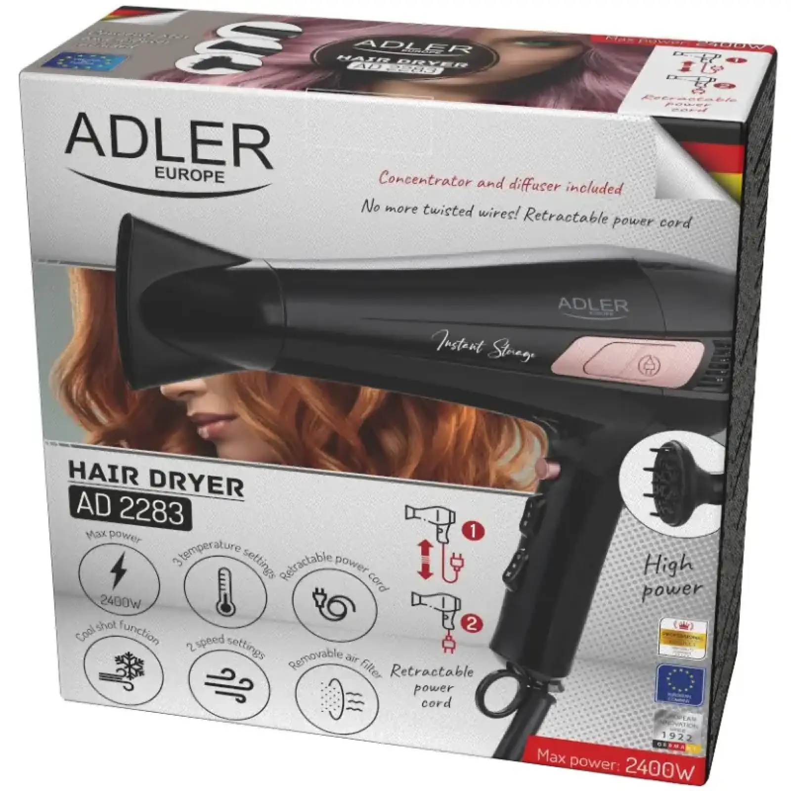 Фен Adler AD 2283 black (AD2283B) UA