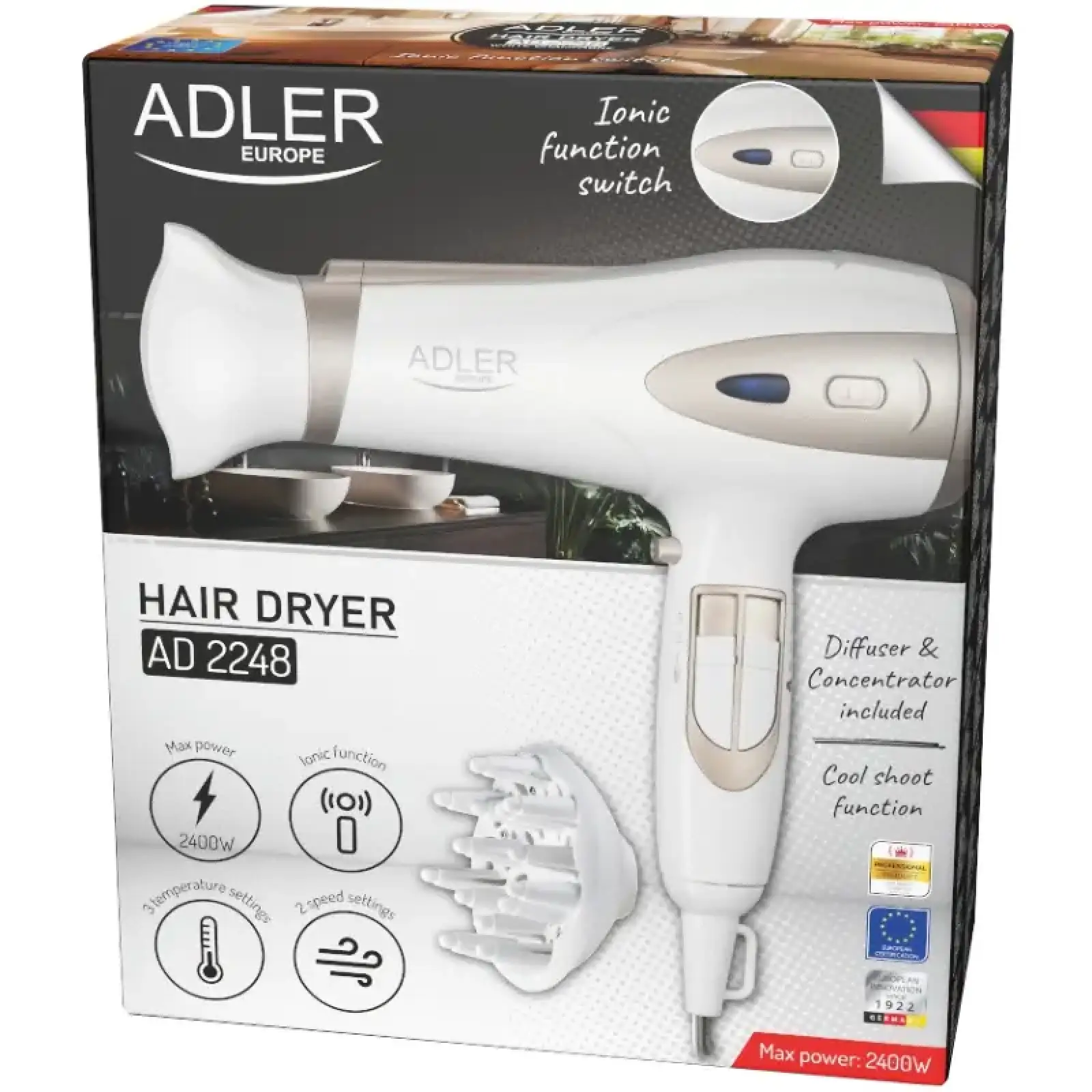 Фен Adler AD 2248 white champagne (AD2248W) UA