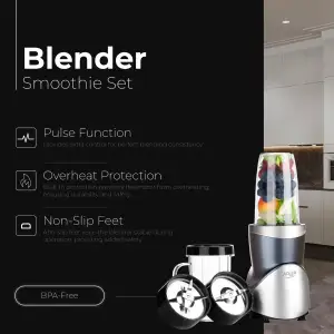 Фітнес-блендер Adler AD 4084 500Вт/ Pulse/ 4 скляні пляшки 700мл, 2x500мл, 300мл (AD4084) UA