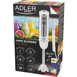 Блендер Adler AD 4625 white ручний/ 1500Вт/ 5 швидк./ без чаші/ Turbo/ білий (AD4625W) UA